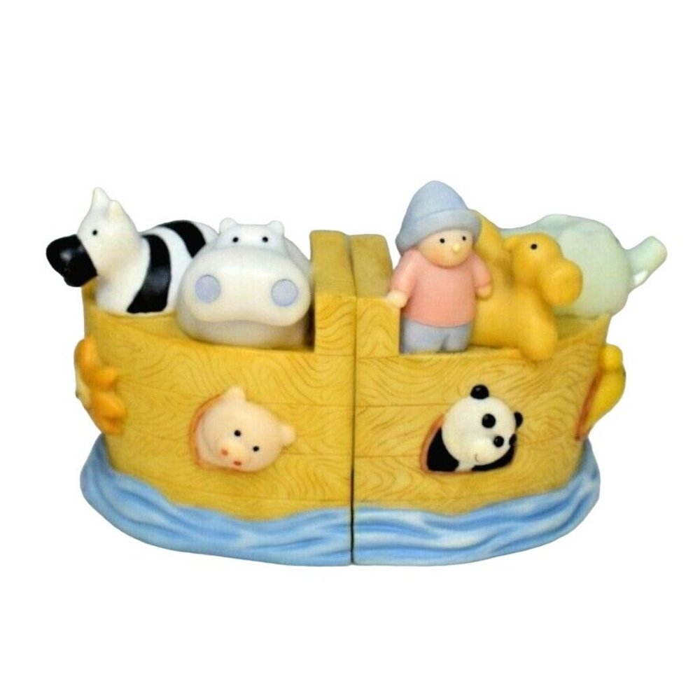 Lil Noah by Cheri Lane Vintage 2003 Animal Ark Resin Bookends